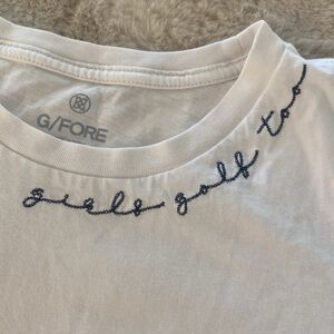 G/FORE “GIRLS GOLF TOO” TSHIRT WHITE SIZE S
